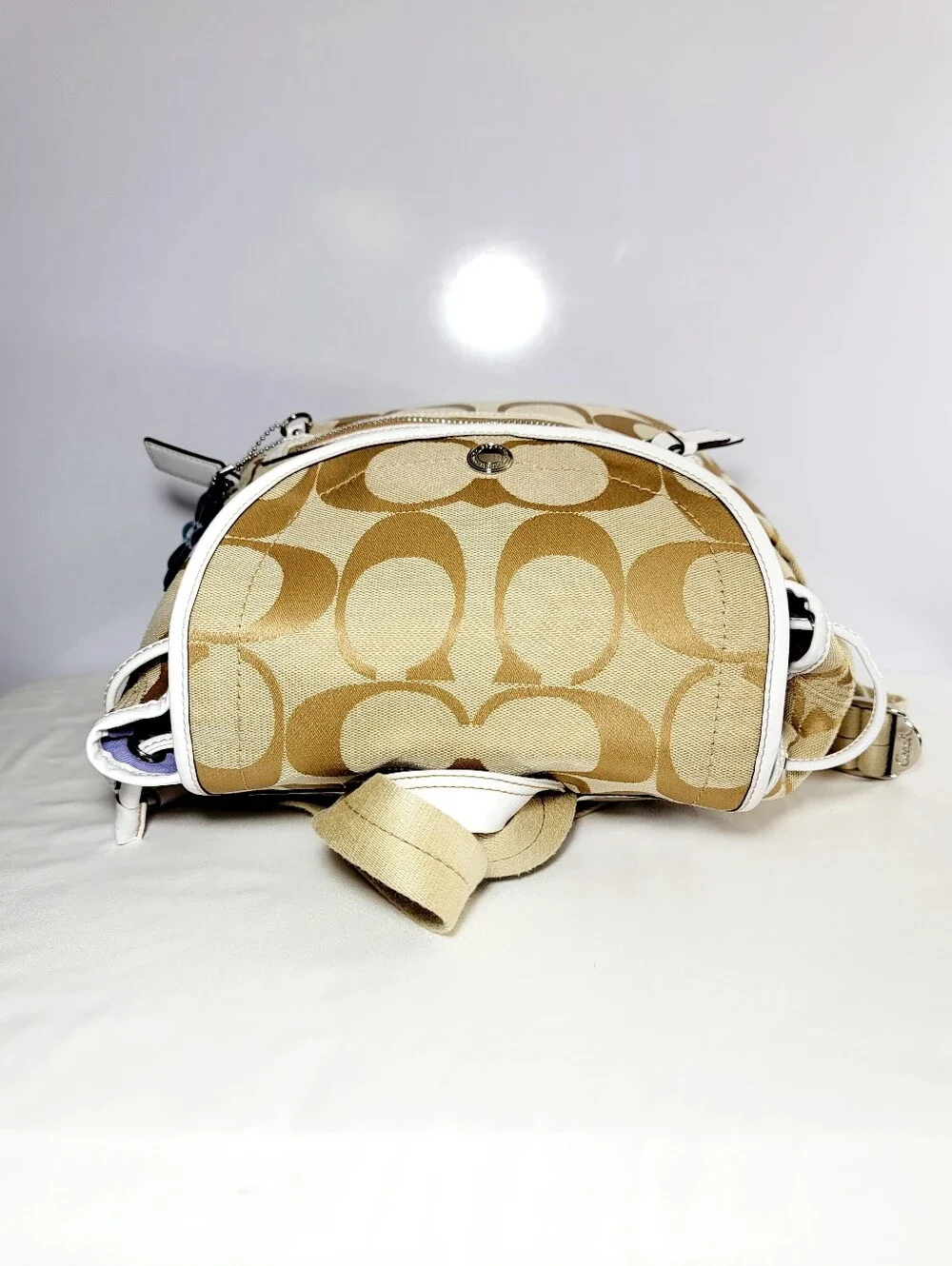 Coach Daisy Signiture light Khaki canvas Backpack